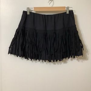 Lucky in Love Tennis Skirt - Black fringe.  Size L.  In very good condition.